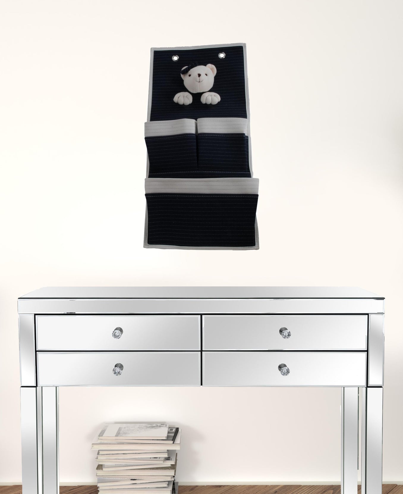 3 Pocket Teddy Bear Storage Wall Hanger | 12.5