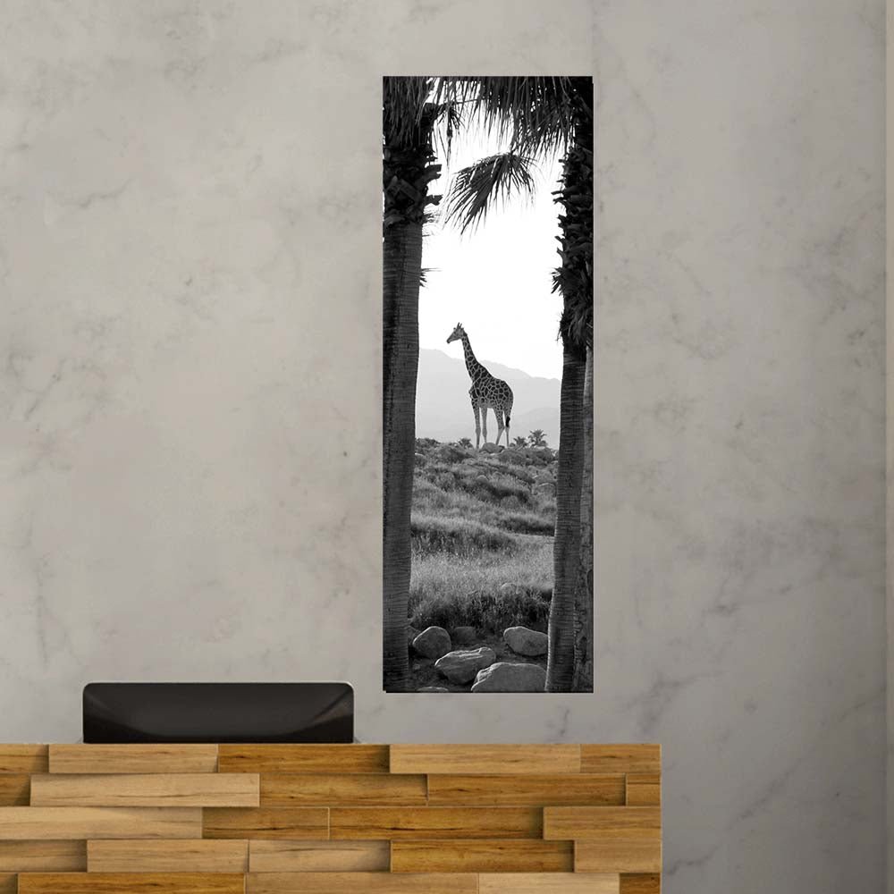 12x36 inch Panoramic Giraffe Poster Displayed in Reception Area