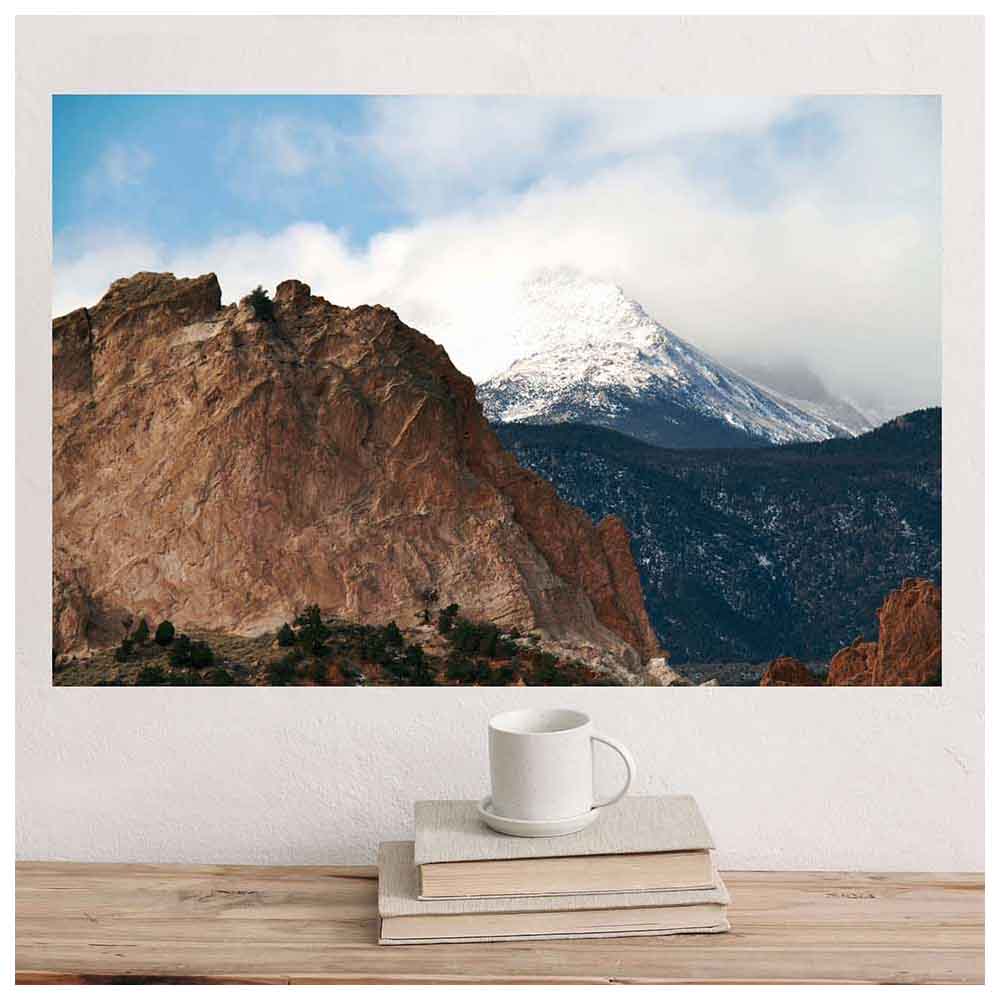 36 inch Garden of the Gods Poster Displayed Above Shelf