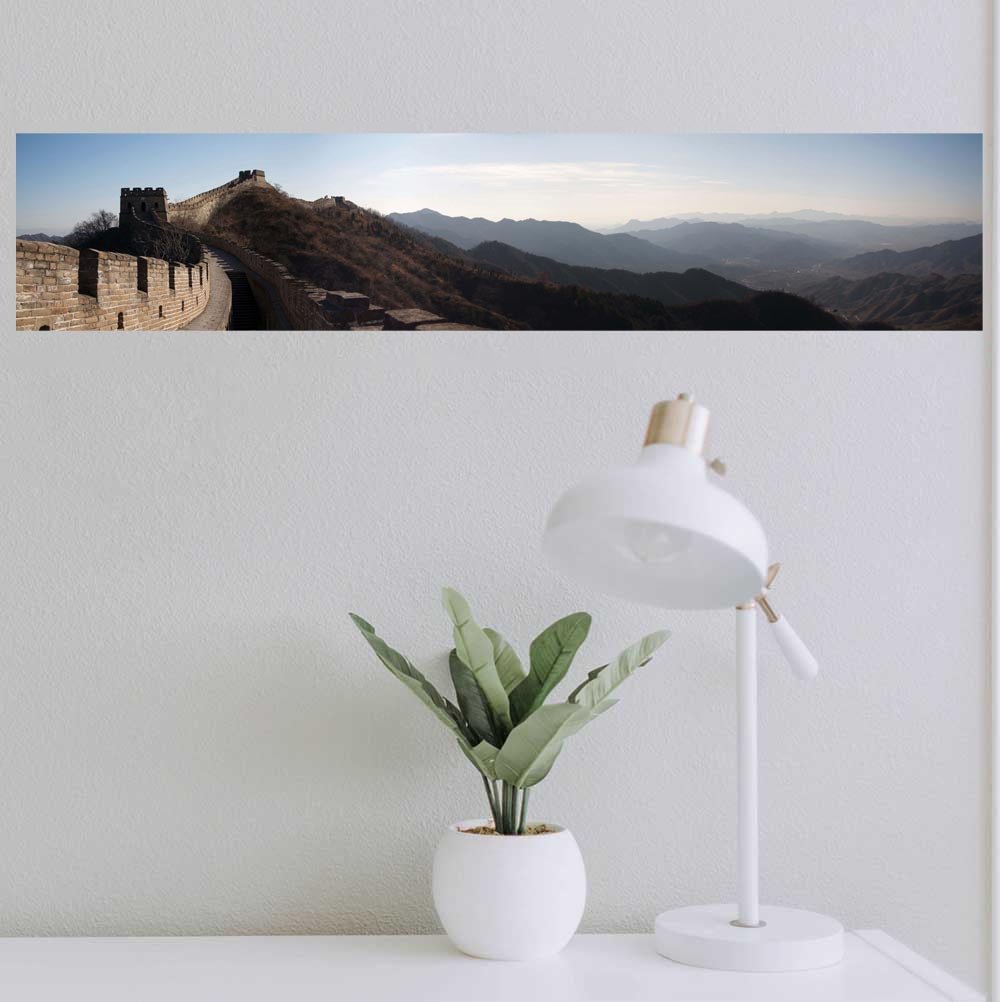 36 inch Great Wall Decal Installed Above Lamp & Plant