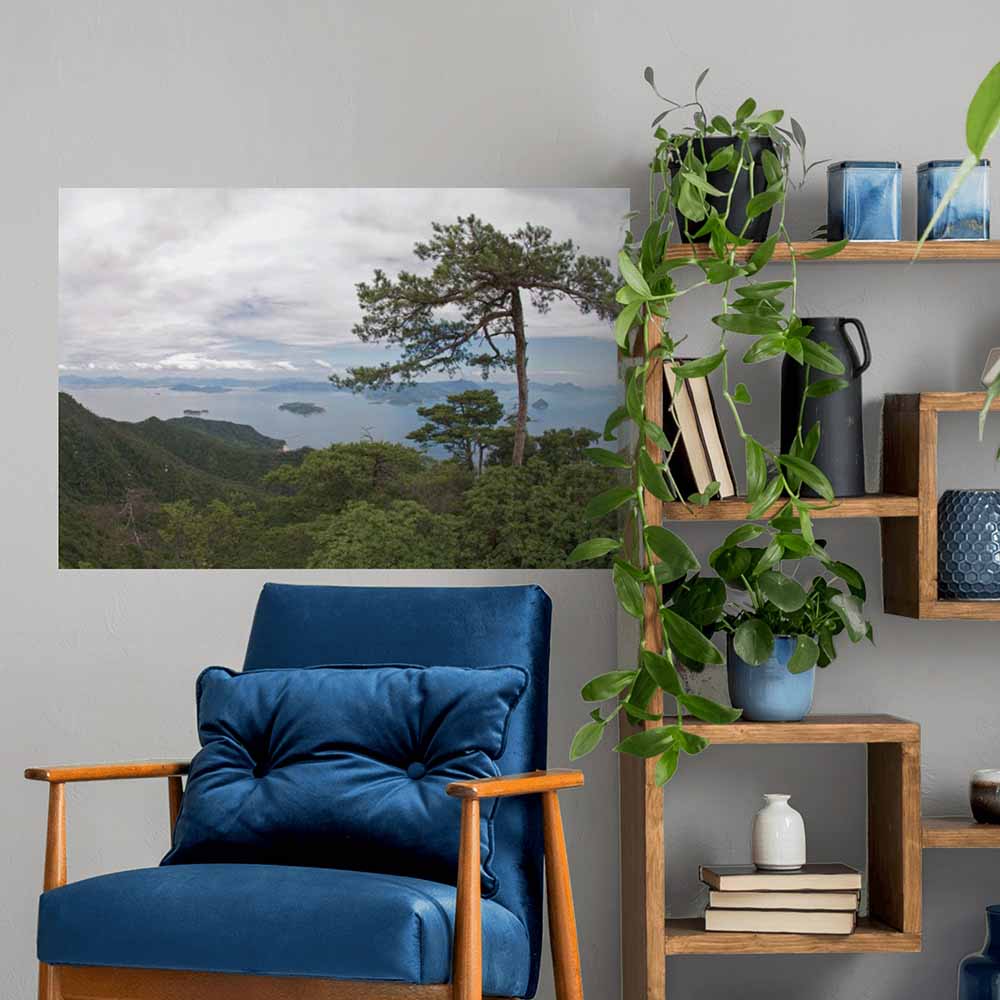 36 inch Island Hideaway Poster Displayed Above Chair