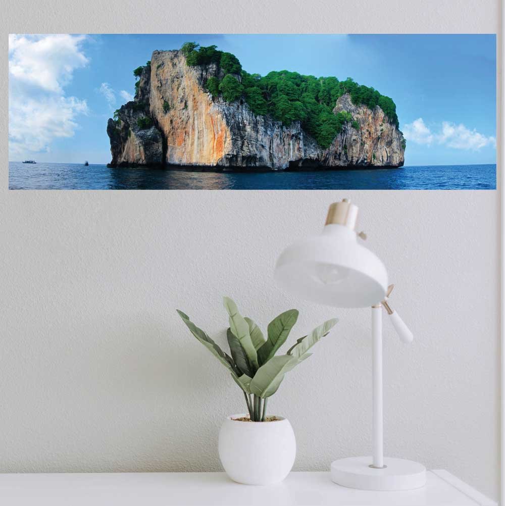 36 inch The Island Panoramic Poster Displayed Above Desk