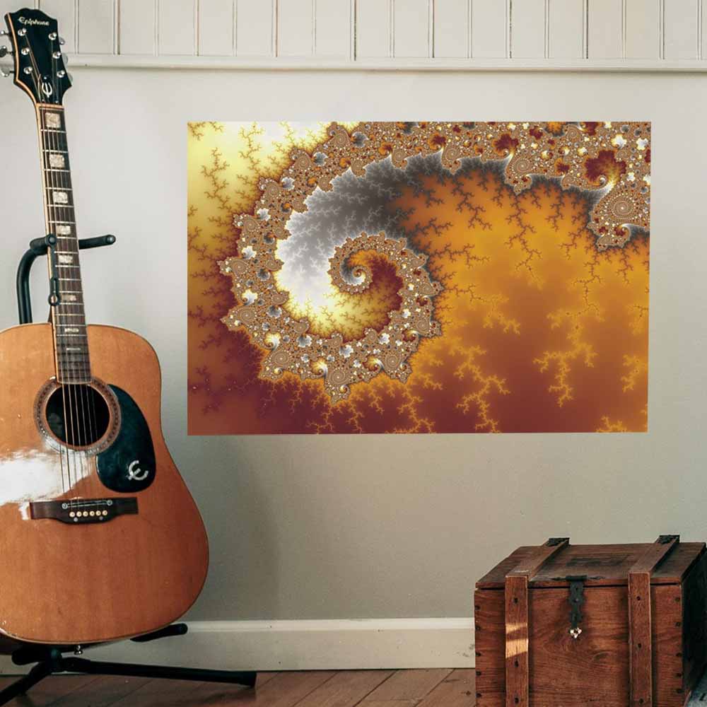 36 inch Escape Fractal Art Poster Displayed by Guitar