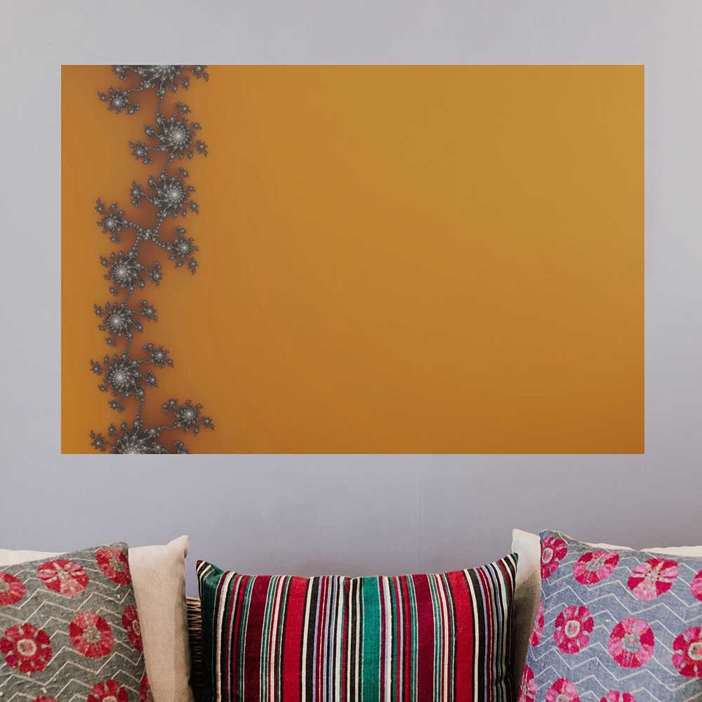 36 inch Fence Fractal Art Poster Displayed Above Pillows