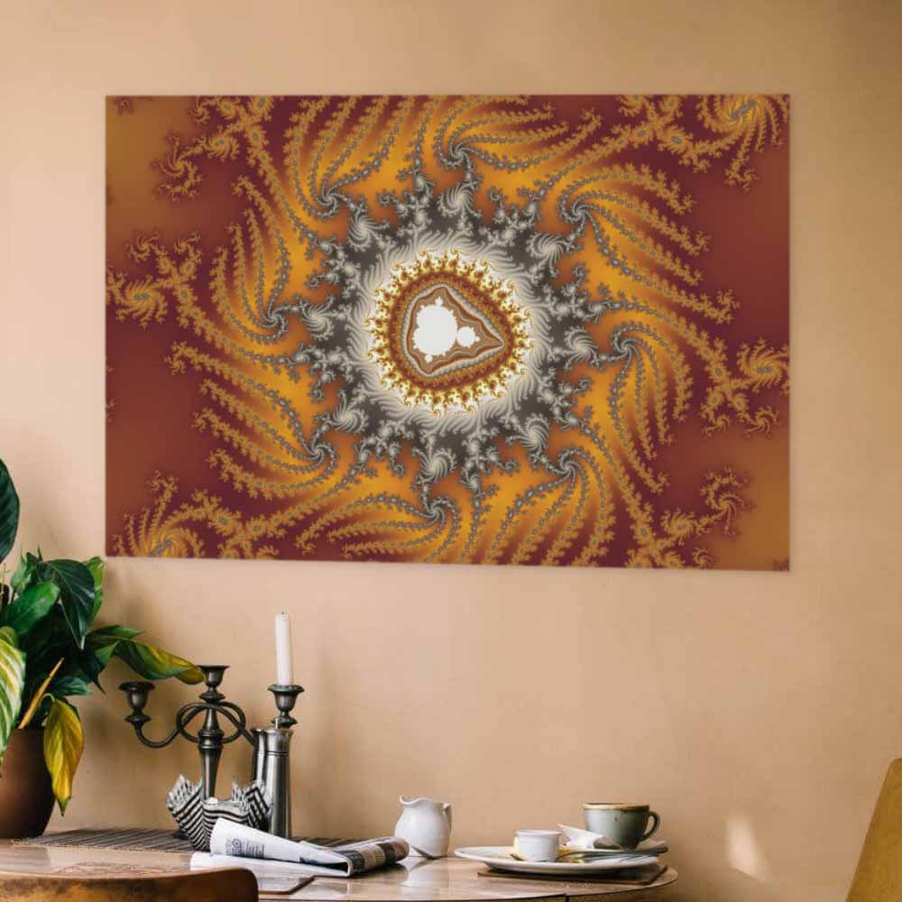 36 inch Fur Fractal Art Poster Displayed in Dining Room