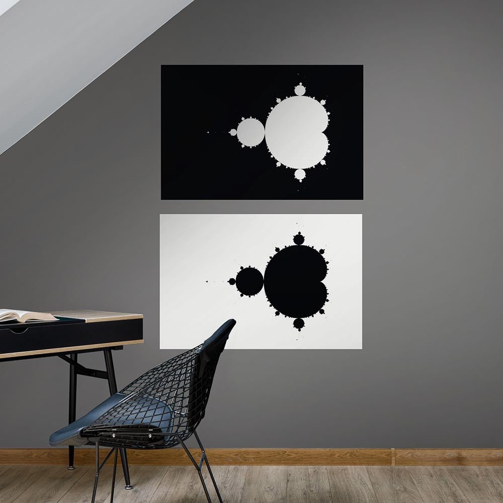 36 inch Mandelbrot II Art Poster Displayed Near Desk