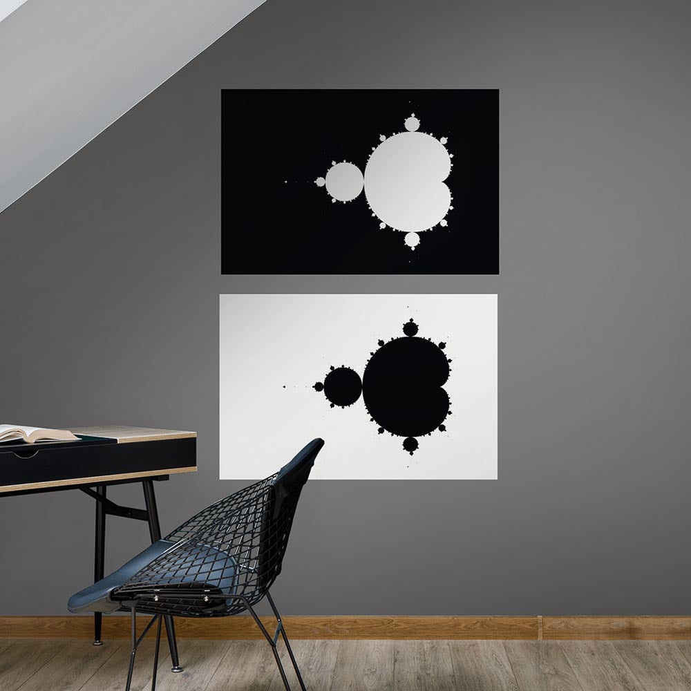 36 inch Mandelbrot II Art Decal Installed Near Desk