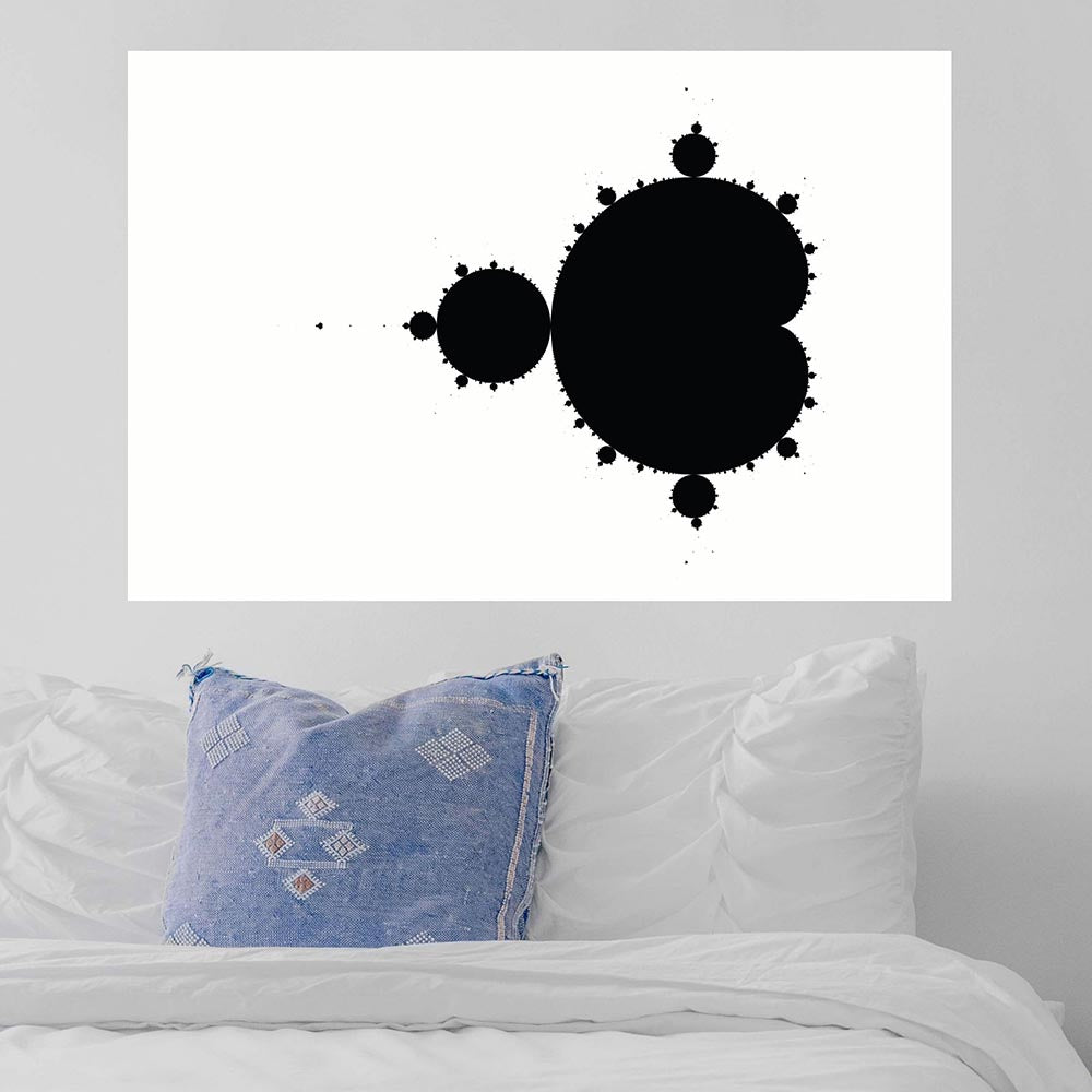 36 inch Mandelbrot I Art Decal Installed Above Bed