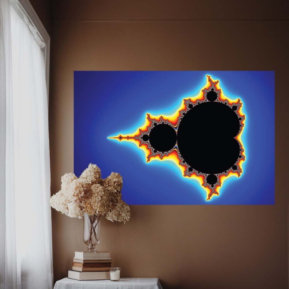 36 inch Mandelbrot III Fractal Decal Installed Above End Table