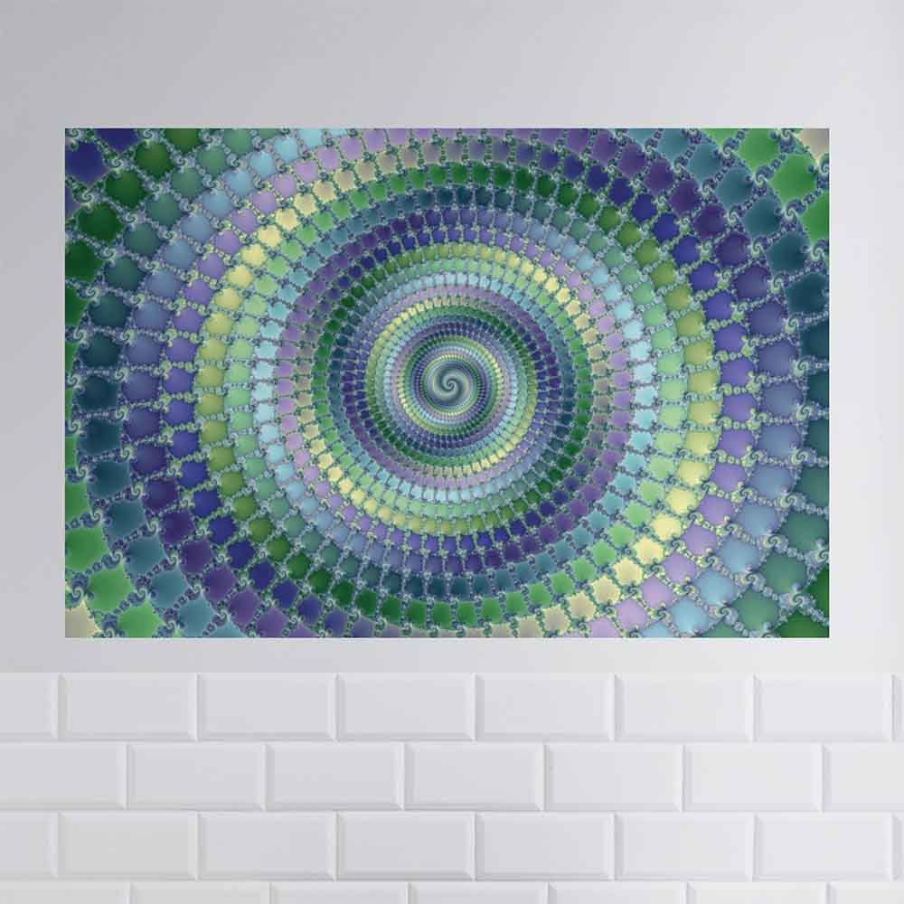 36 inch Pondering Fractal Poster Displayed on Wall