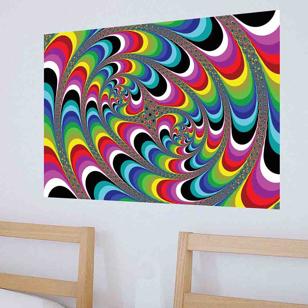 36 inch Psychedelic Art Poster Displayed in Bedroom