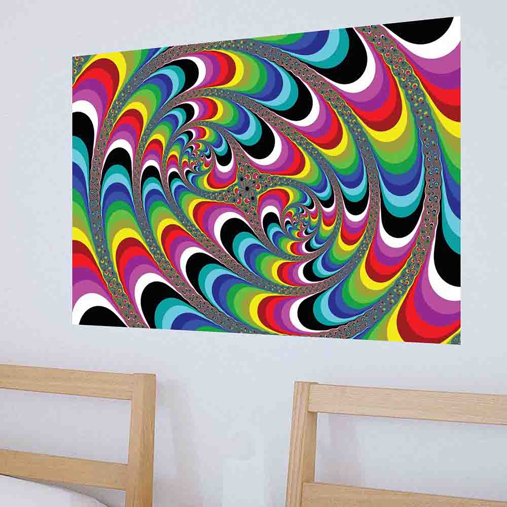 36 inch Psychedelic Art Decal Installed in bedroom