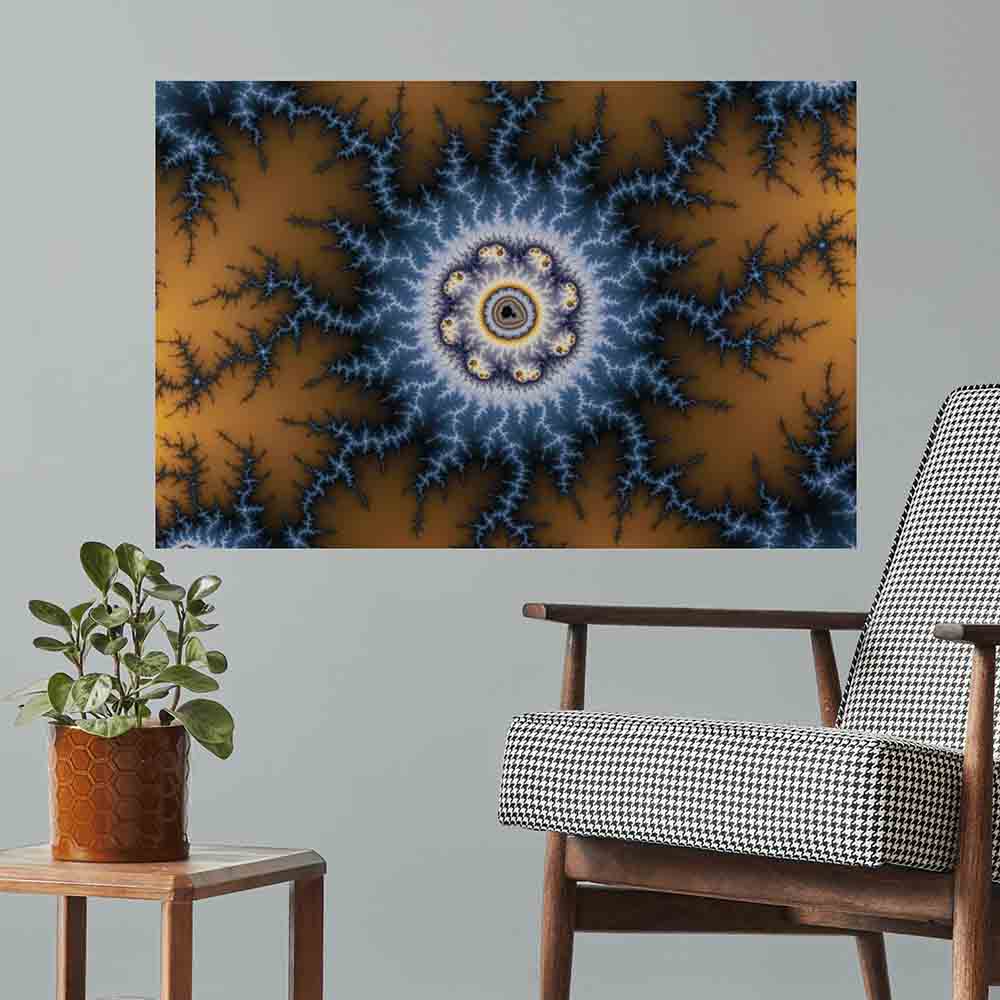 36 inch Shock Fractal Poster Displayed by Chair