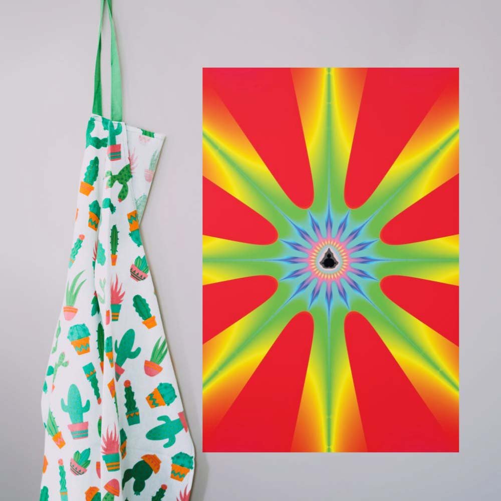 36 inch Start Fractal Poster Displayed on Wall