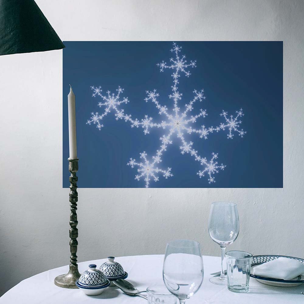 36 inch Starry Sky Art Decal Installed Above Dining Table