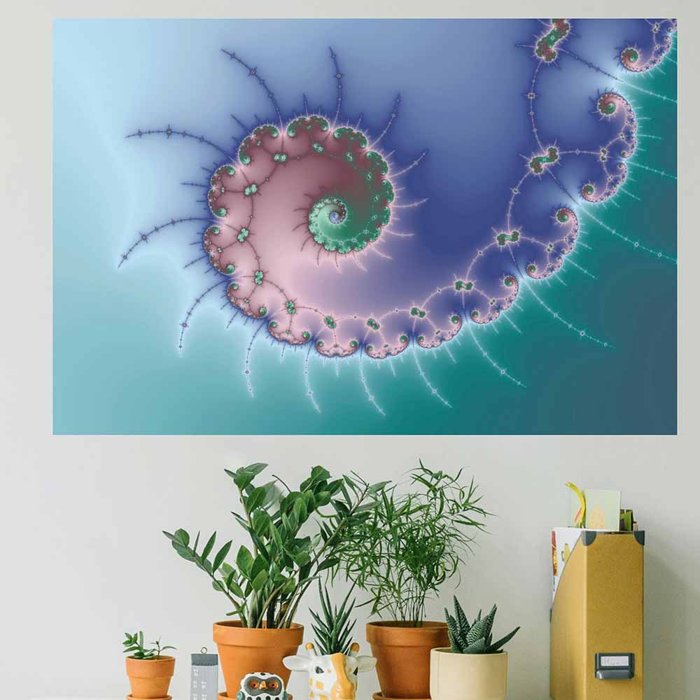 36 inch Swirl Fractal Decal Installed Above Plants