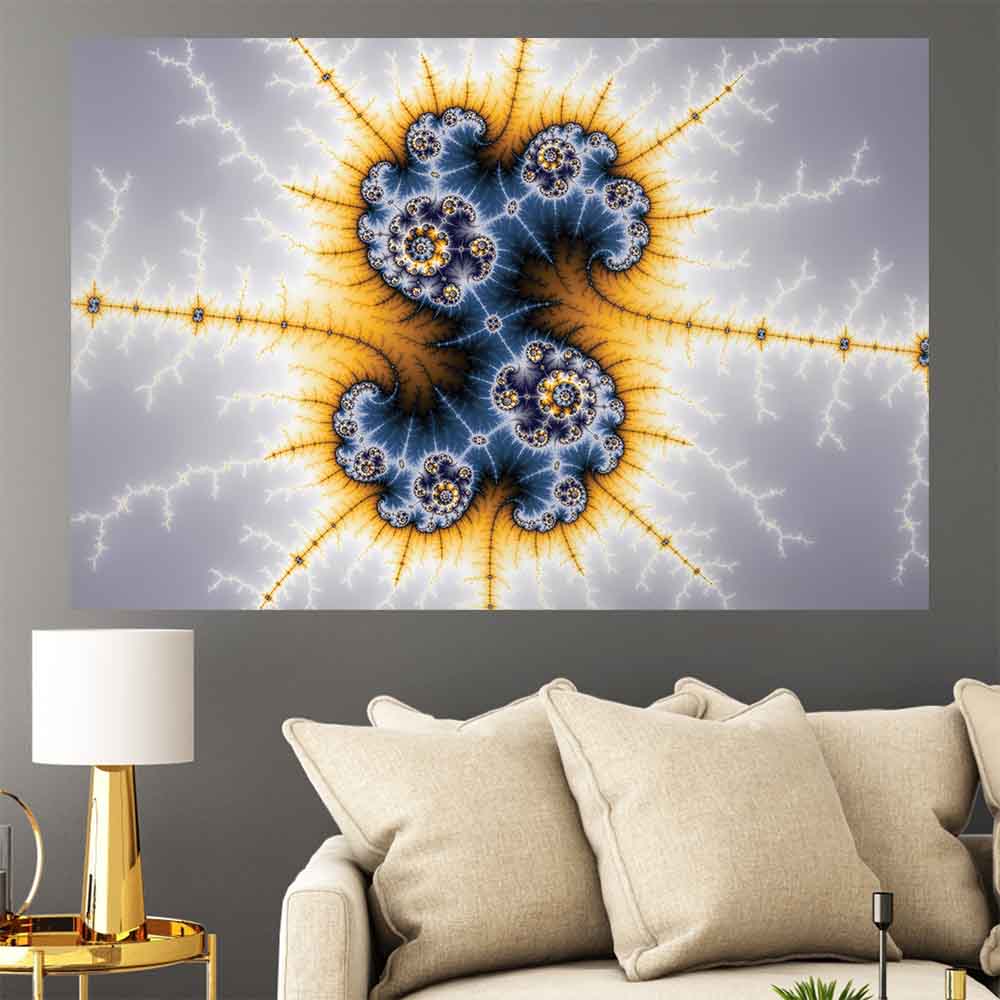 36 inch Ying Yang Twister Art Poster Displayed Above Sofa