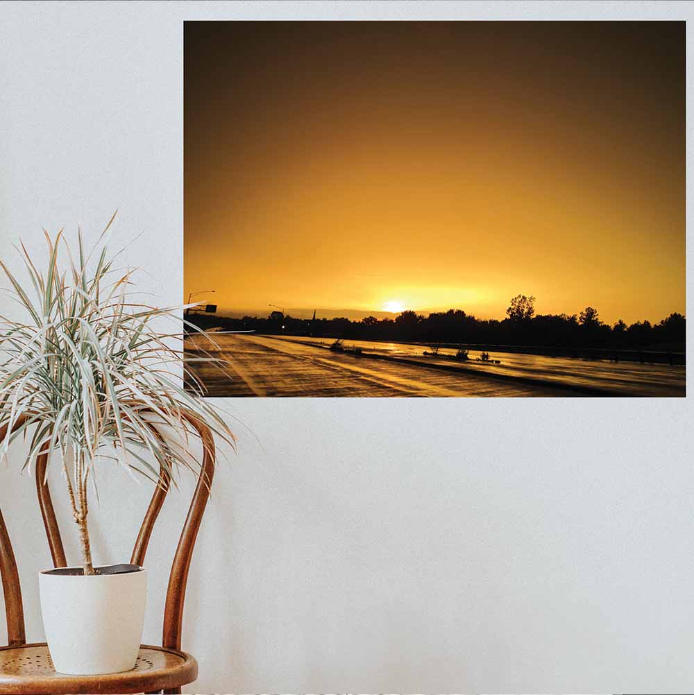 27x36 inch Sunset III Decal Installed by Chair