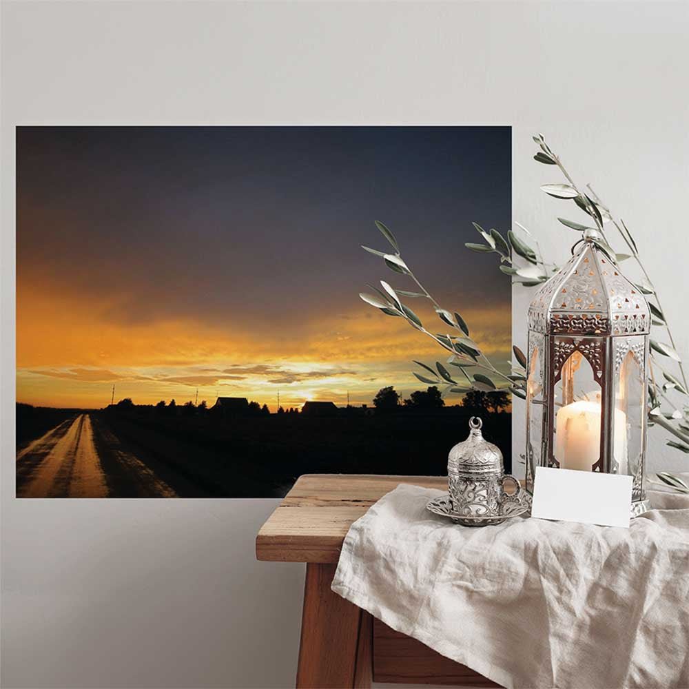 27x36 inch Sunset IV Decal Installed by Table