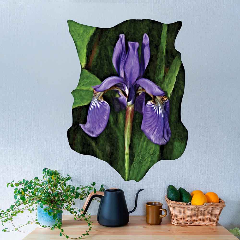 26.5x36 inch Purple Flower Decal Installed Above Cabinet