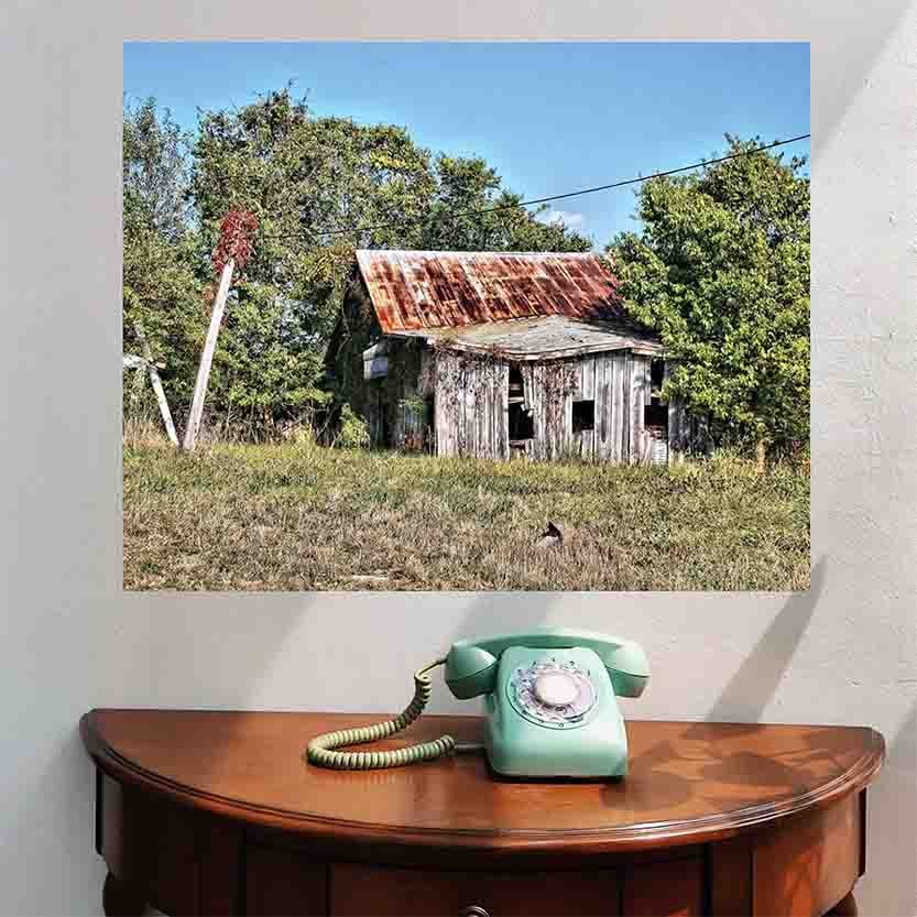 28.5x36 inch The Shack Decal Installed Above Phone Table