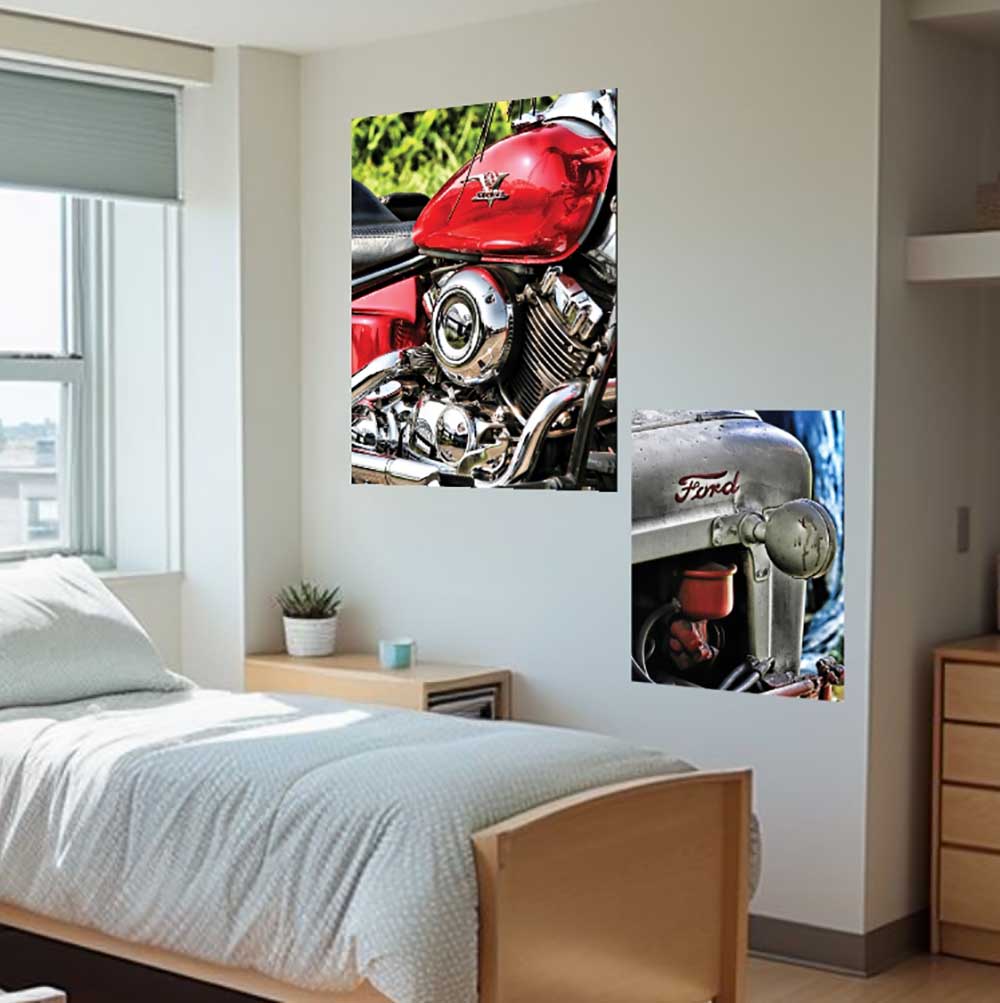 29x36 V Star Motorcycle Poster Displayed in Bedroom
