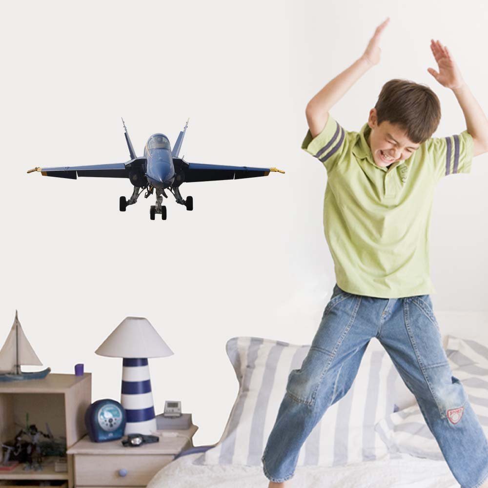 36 inch US Navy Blue Angel F-18 Hornet Installed in Boys Room