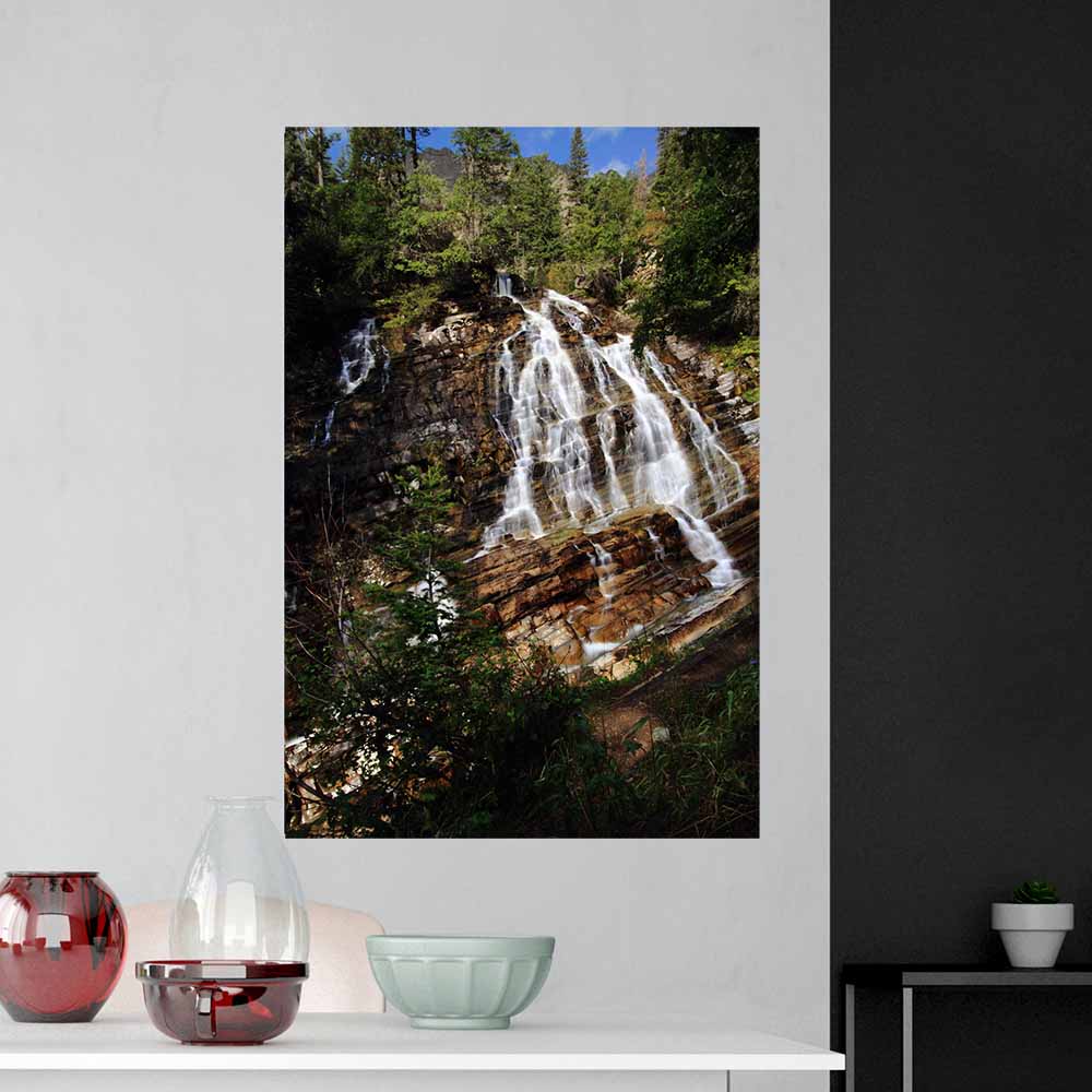 24x36 inch Bertha Falls Decal Installed Above Shelf