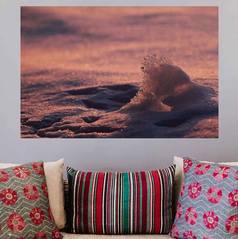 24x36 inch Ice Wave Decal Installed Above Pillows