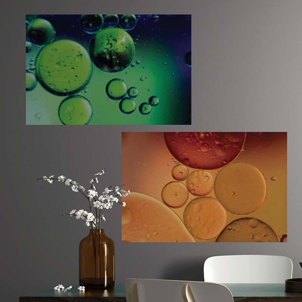 24x36 inch Green Oil Poster Displayed in Dining Area