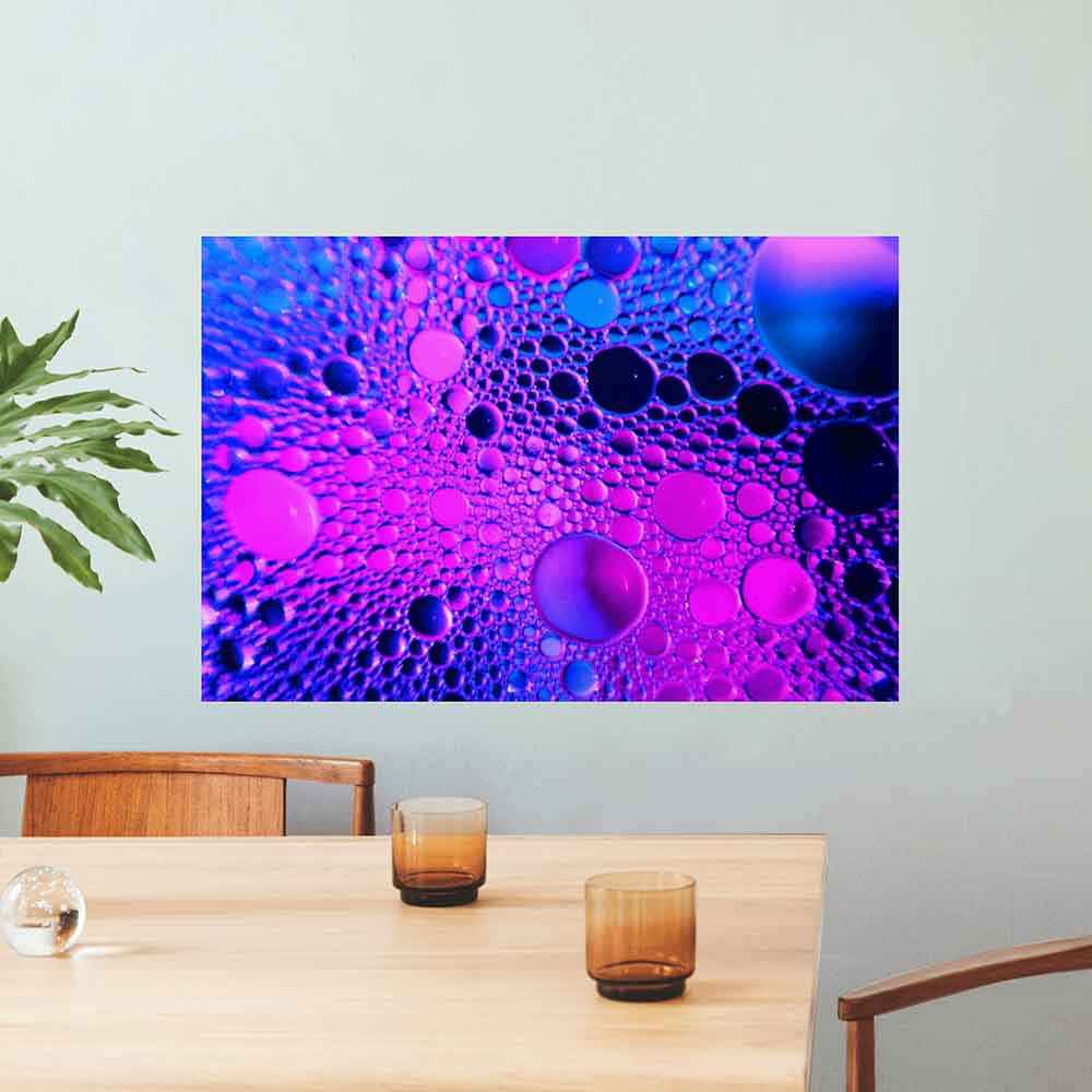 24x36 inch Pink Oil Poster Displayed in Dining Area