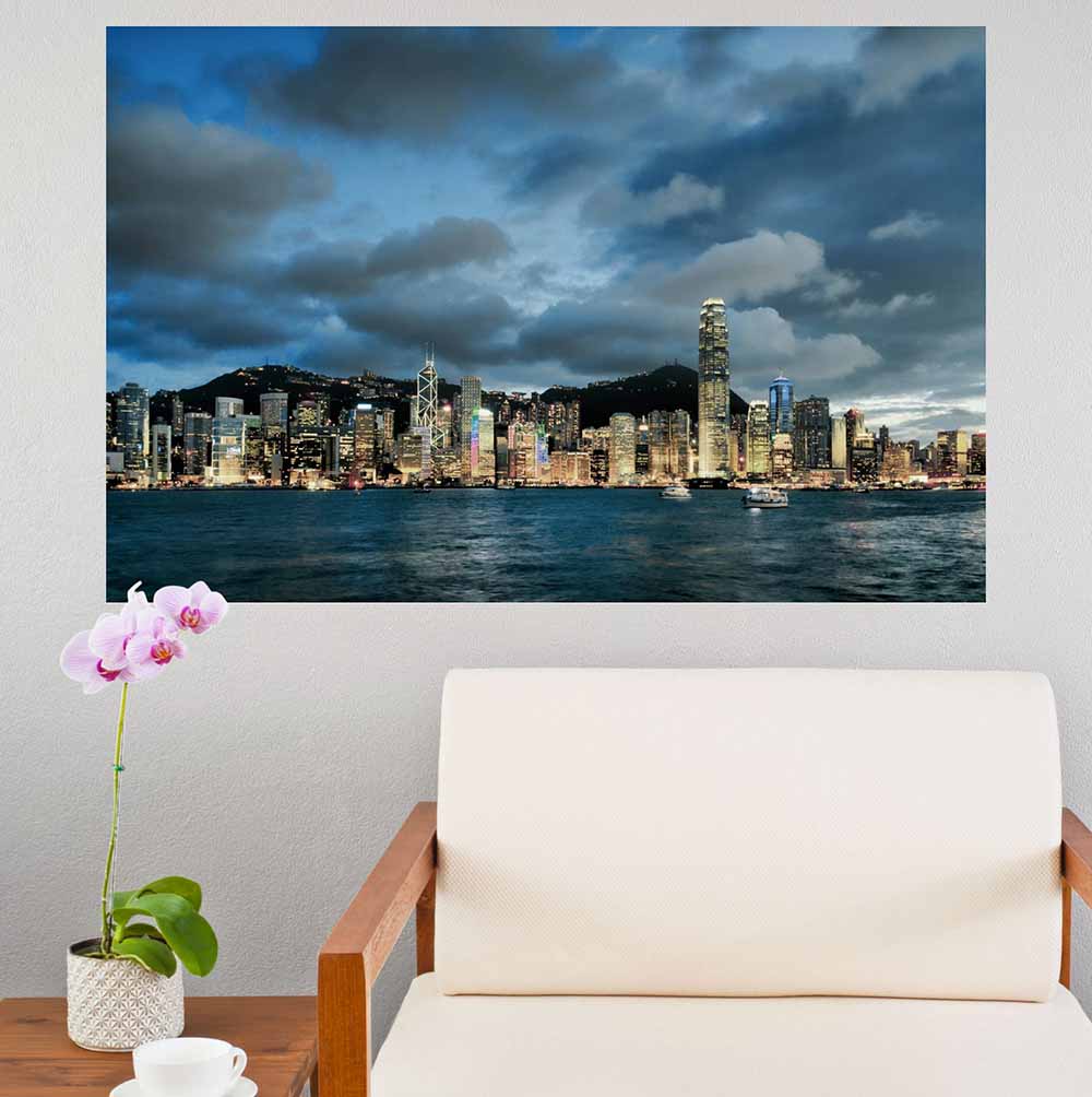 23.5x36 inch Hong Kong Dusk Decal Installed Above Chair
