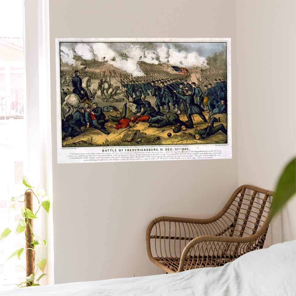 25x36 inch Battle of Fredericksburg Poster Displayed by Window