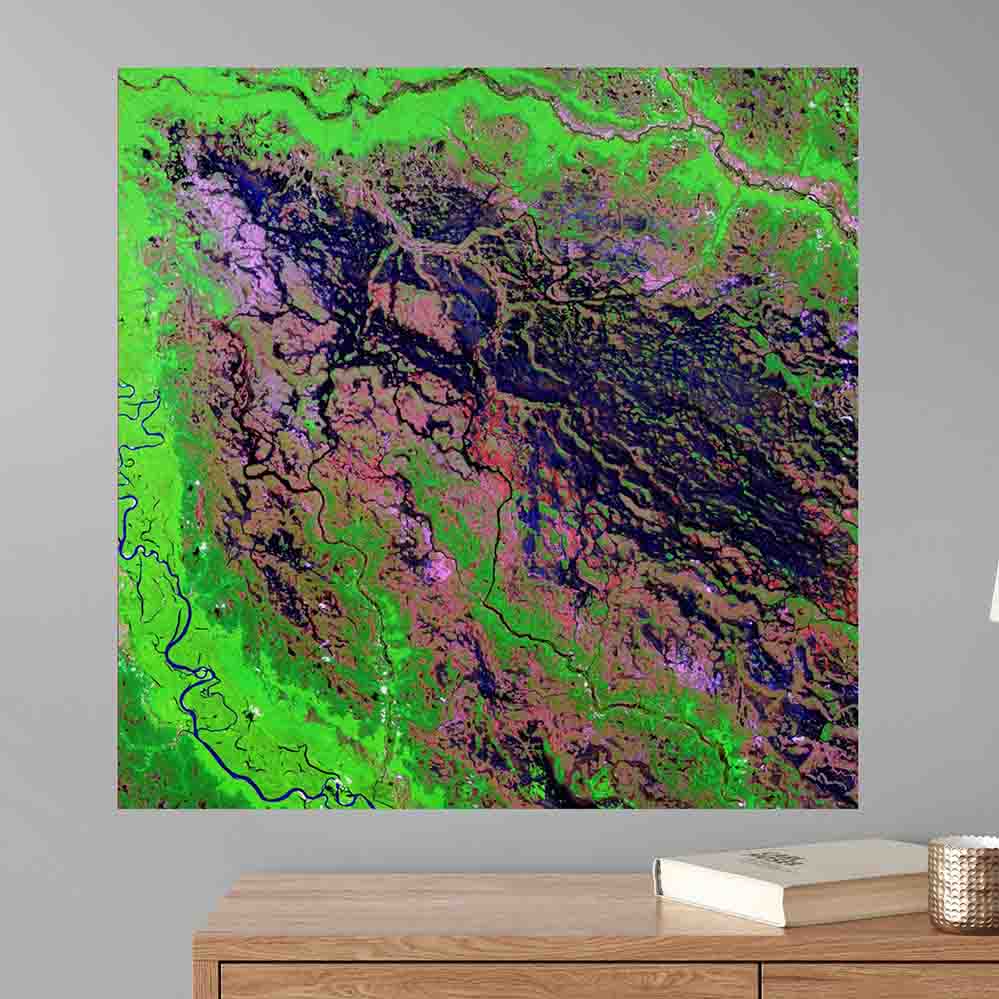 36x36 inch Demini Satellite Decal Installed Above Cabinet