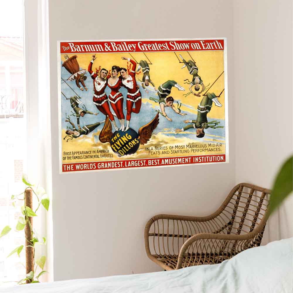 27.5x36 inch Flying Dillons Poster Displayed Near Window