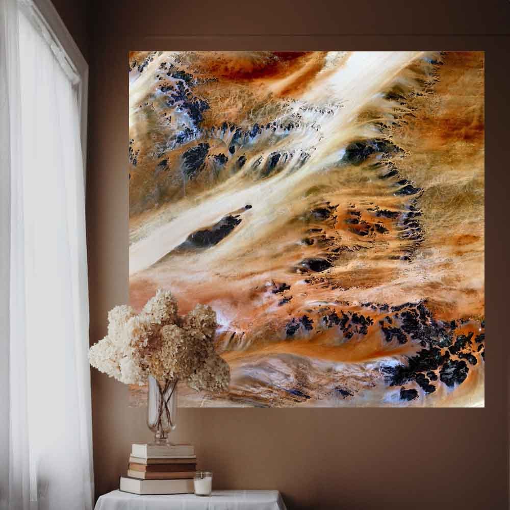 36x36 inch Terkezi Oasis Satellite Decal Installed by Window