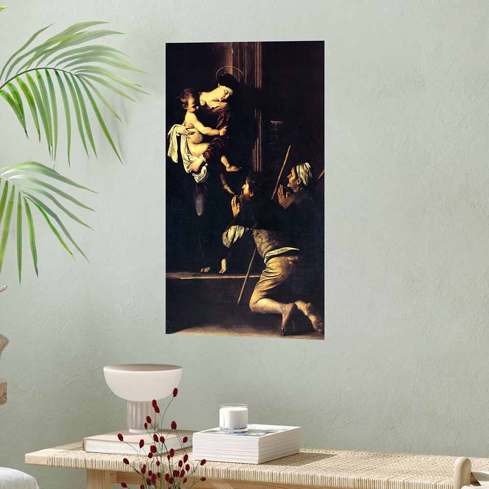 21x36 inch Madonna DiLoretto Poster Displayed Above Table