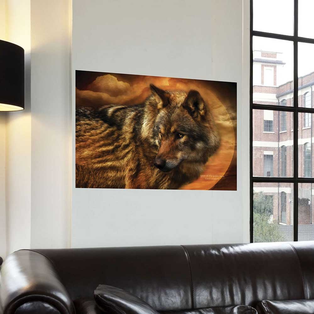 24x36 inch Spirit Of The Golden Moon Poster Displayed Near Window