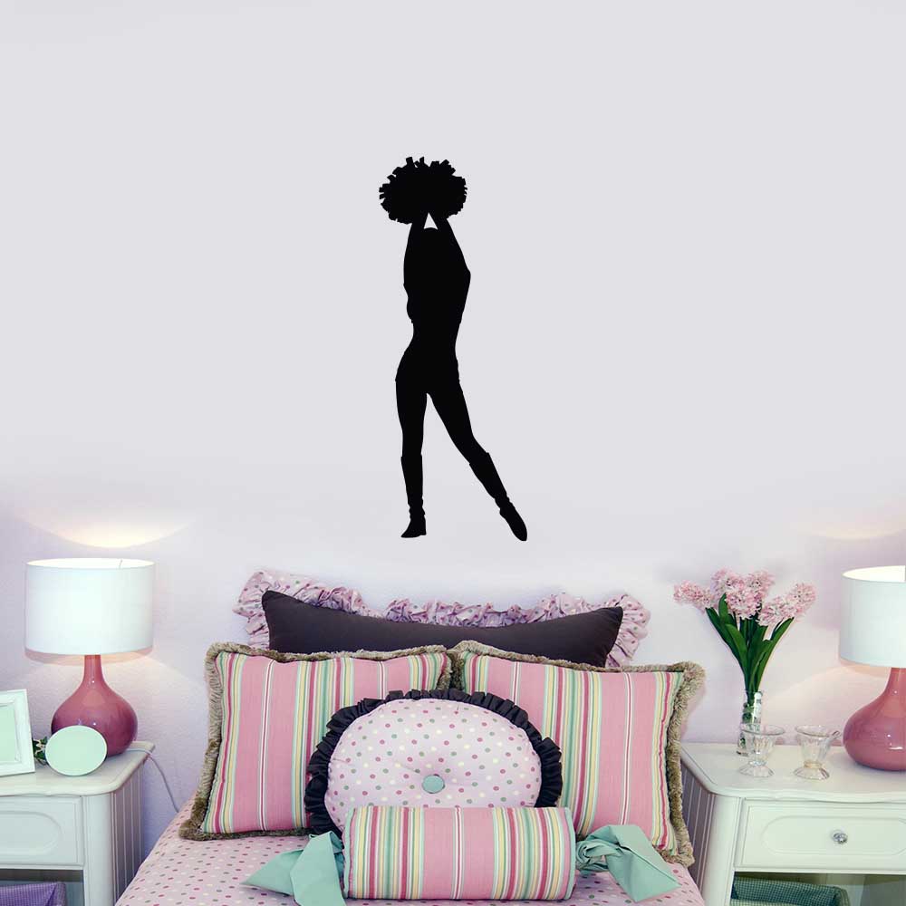 36 inch Cheerleader Wall Decal Installed in Girls Room