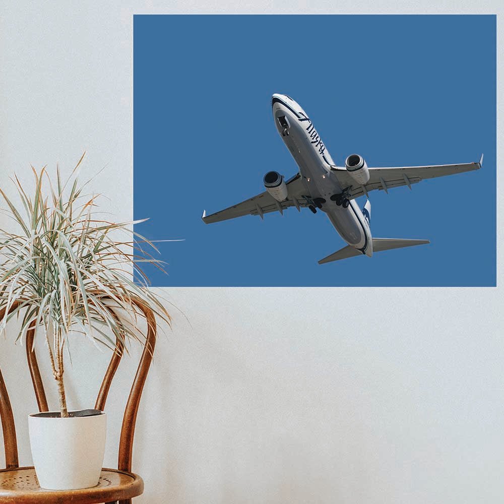 27x36 Alaska Air 737 Flyover Decal Installed by Chair