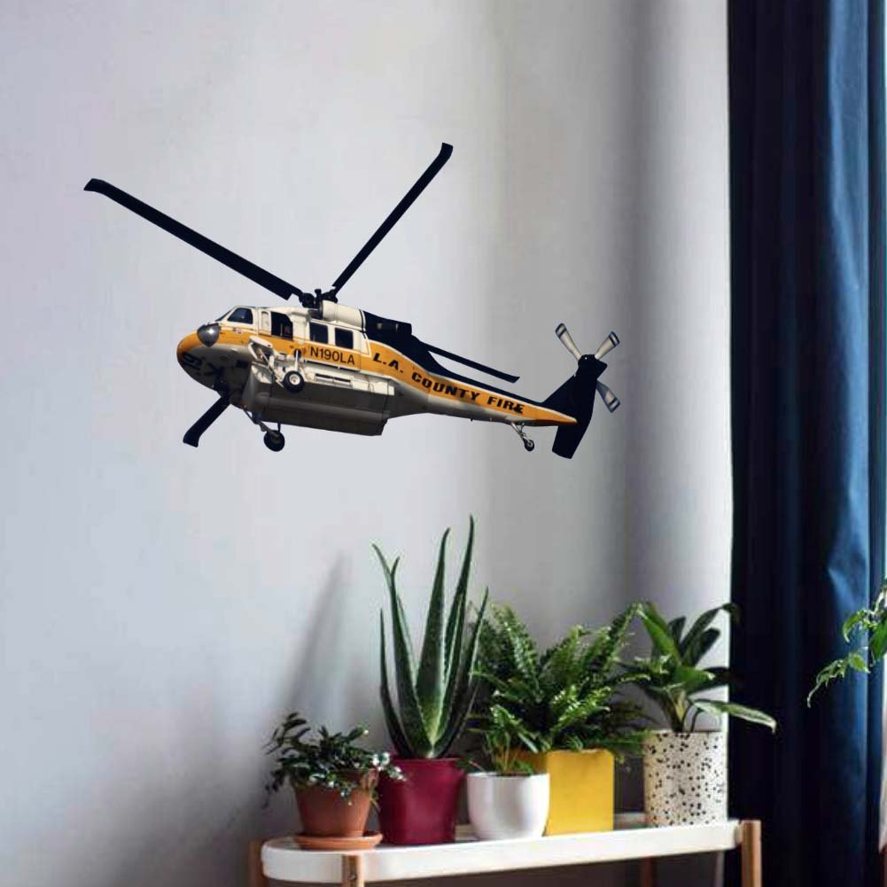 18x36 inch Fire Copter 19 Decal Installed Above Plants