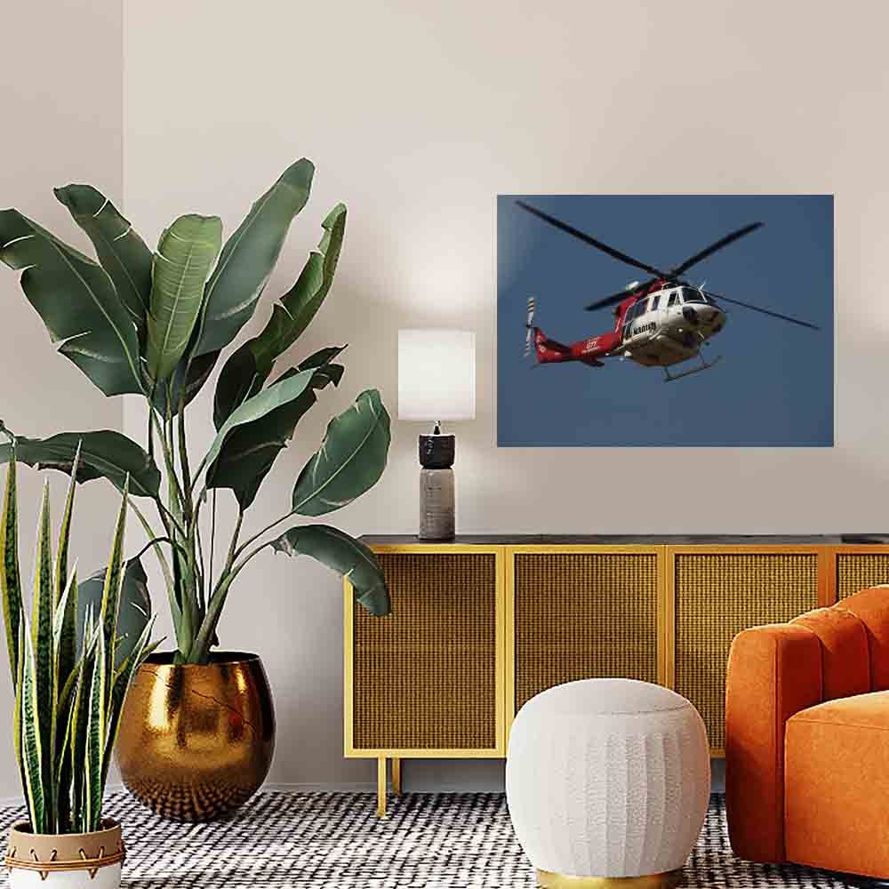 36 inch LAFD Fire in Sky Decal Installed Above Console Table