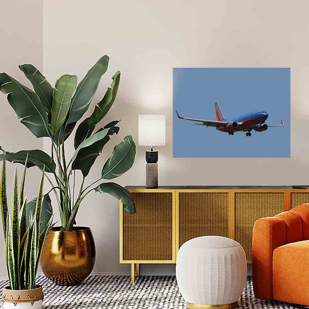 27.5x36 Southwest 737 Approach Decal Installed Above Console Table