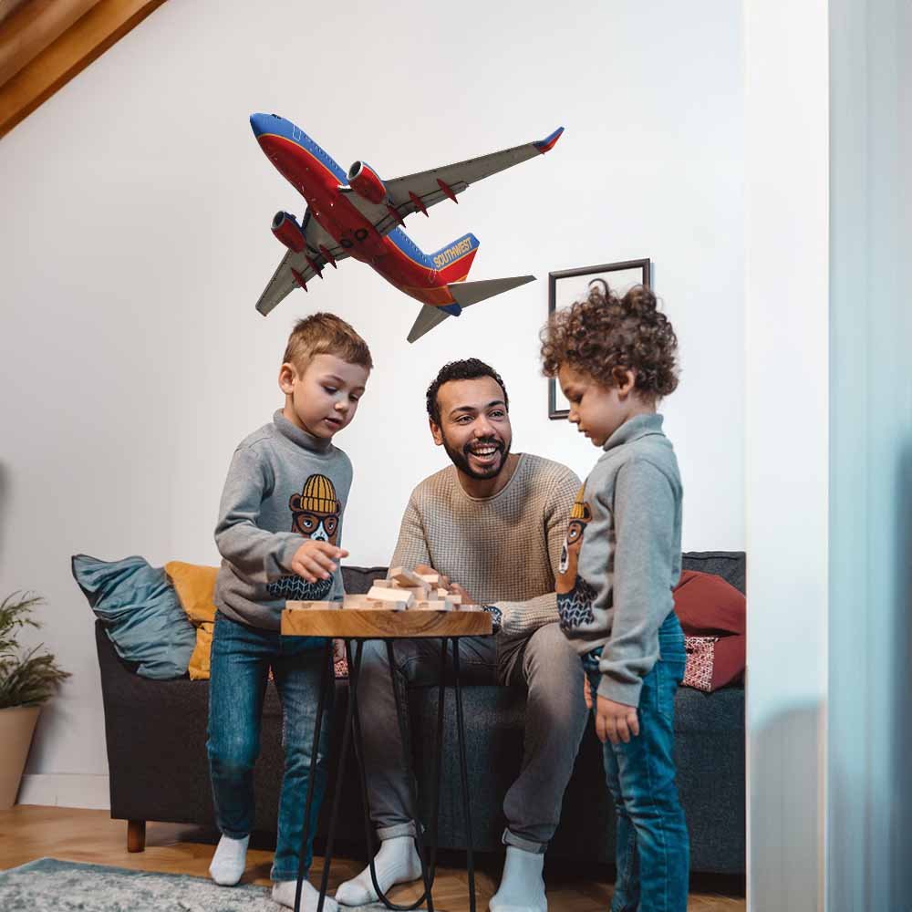 25x36 Southwest 737 Die-Cut Decal Installed in Family Room