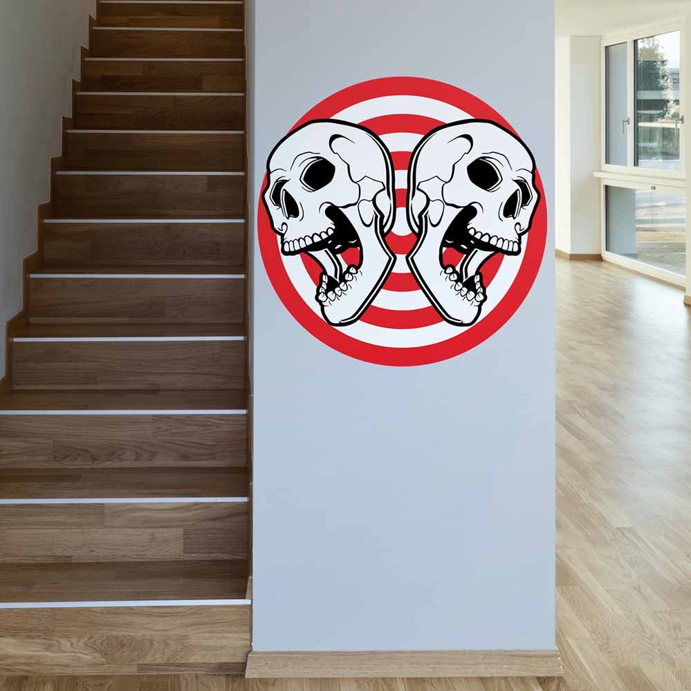 36 inch Death Board Wall Decal Installed by Staircase