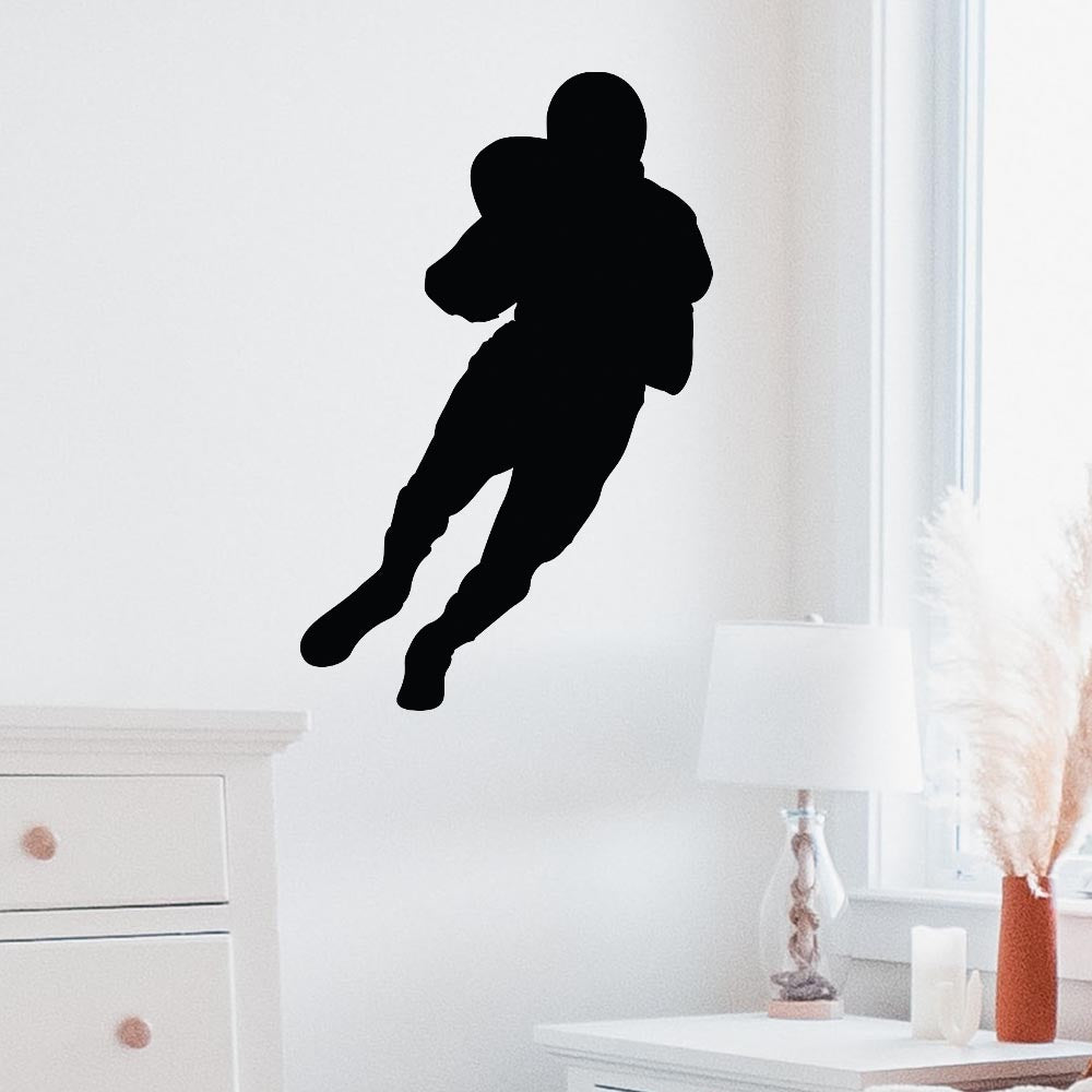 36 inch Football Carrier Silhouette Wall Decal Installed in Sun Room