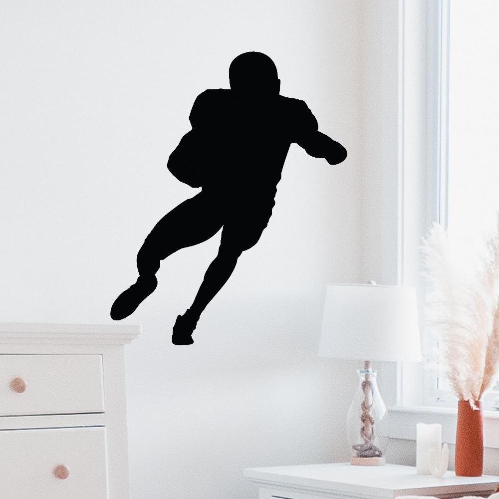 36 inch Football Running Back Wall Decal Installed in Bedroom