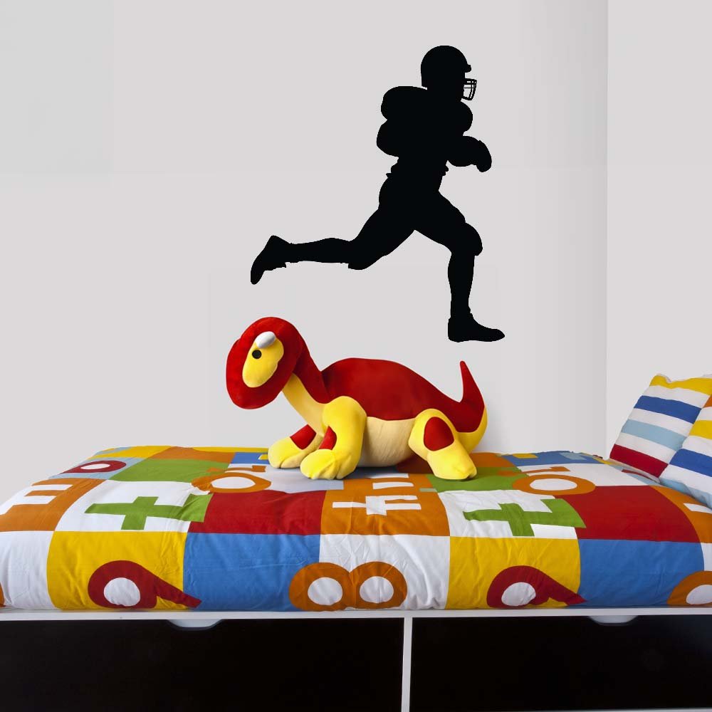 36 inch Football Touchdown Run Wall Decal Installed in Toddlers Room