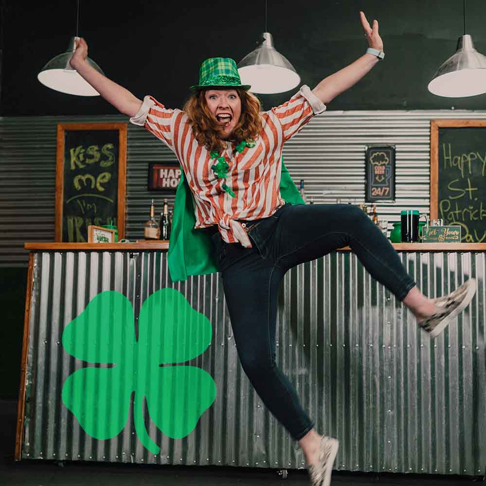 33x36 inch Shamrock Decal Installed On Bar Front