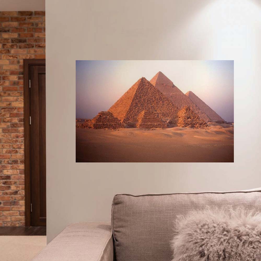 23x36 inch Great Pyramids of Giza Poster Installed on Wall